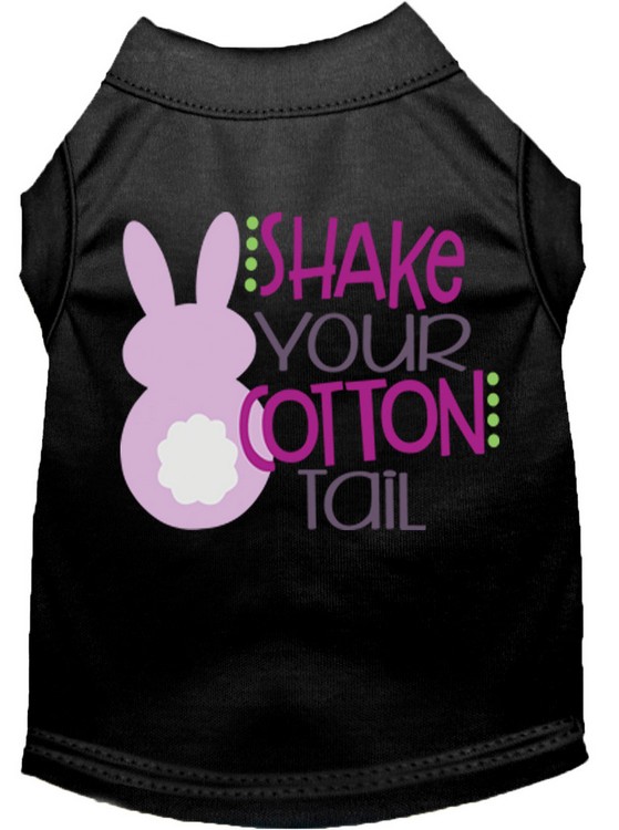 Shake Your Cotton Tail Screen Print Dog Shirt Black XS